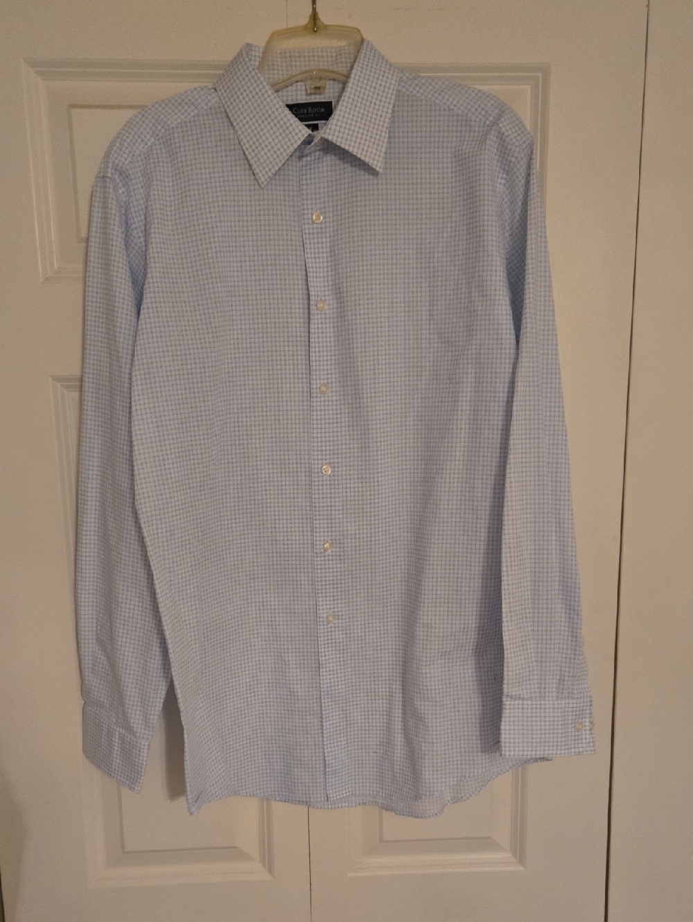 Men's Club Room Light Blue Micro-Check Dress Shirt